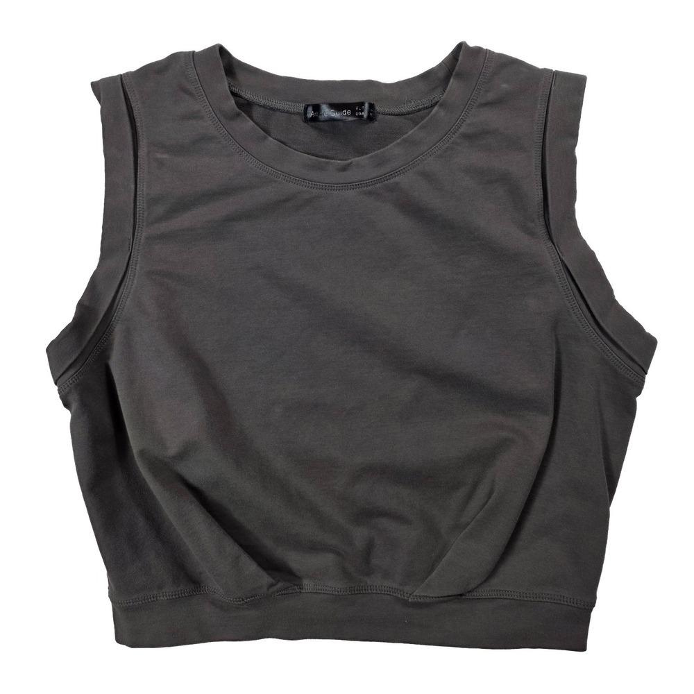 Arrive Guide Gray Crop Top Athletic Shirt Women's Size Medium